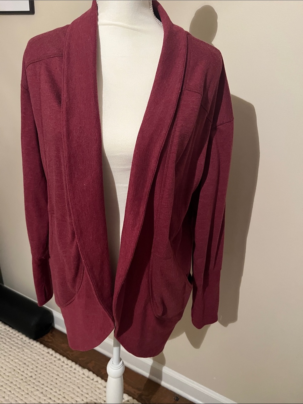 Eddie Bauer Women's Open-Front Cardigan in Burgundy
